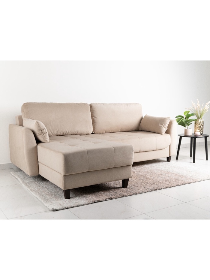 Диван угловой «Скандинавия», левый, НПБ, тик – так, цвет бежевый Newtone beige