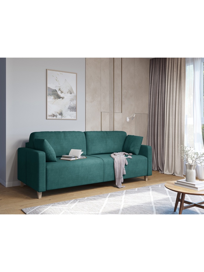 Диван прямой «Стокгольм», НПБ, тик – так, цвет изумрудный newtone emerald